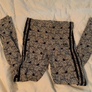 Unique Zebra Print Adidas 3-Stripe Leggings